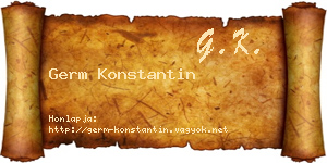 Germ Konstantin névjegykártya